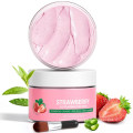 Masque facial à l&#39;argile exfoliant à la fraise, cicatrisant et hydratant en profondeur